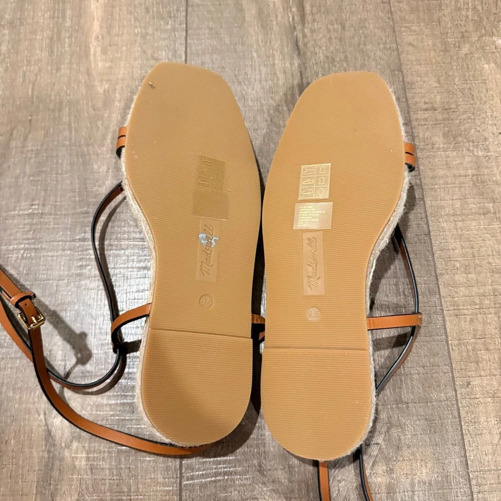 NEW Madewell The Mira Espadrille Thong Sandal Ankle Strap Summer‎ Coastal US 9.5